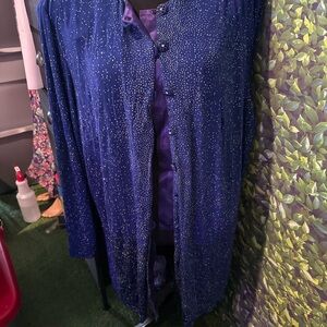 Sparkling Blue Button-Up Blouse p26